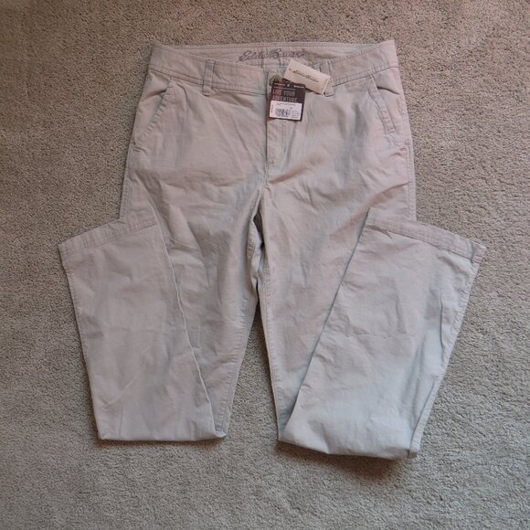 NWT Eadie bauer women pumice stretch pants size 6 gray causal straight legs 0678 - Picture 1 of 8